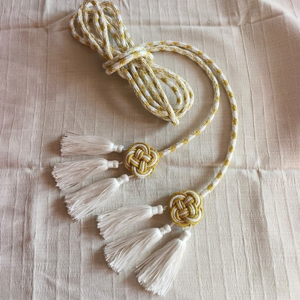 153 Inch Cincture Clergy Rope Monks Religious Rites Celebrating Masses Alba Robes Vestments Ceremonial Decor of Christian Denominations for Priest Deacon Altar Server (White,Knotted)